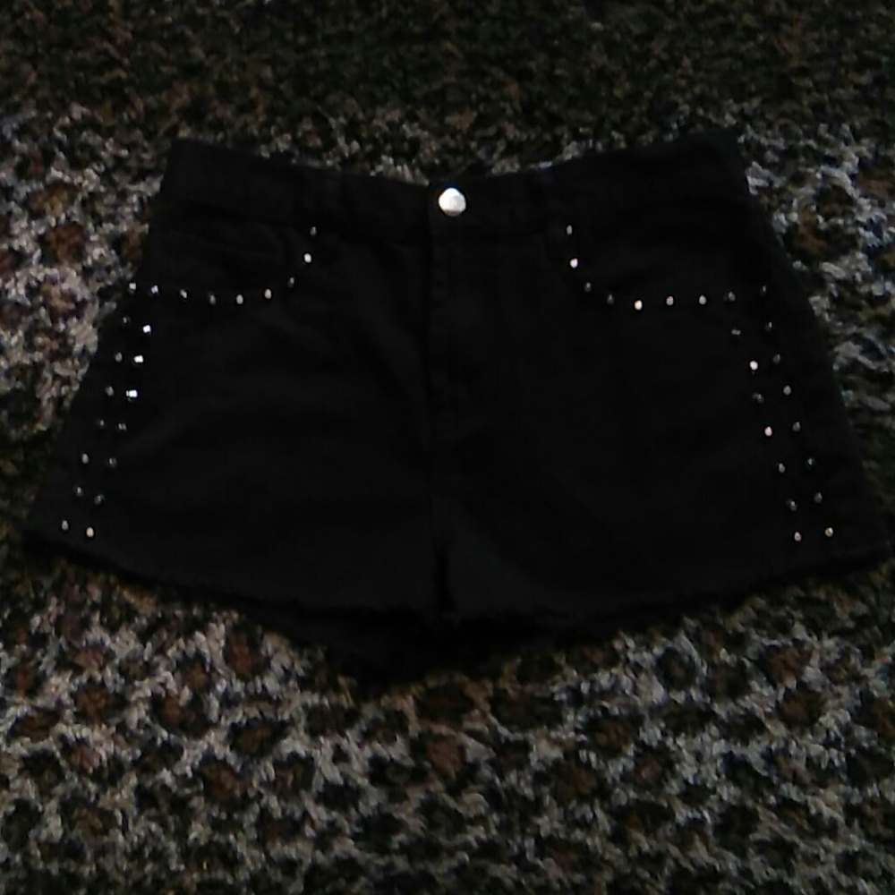 Black jean shorts